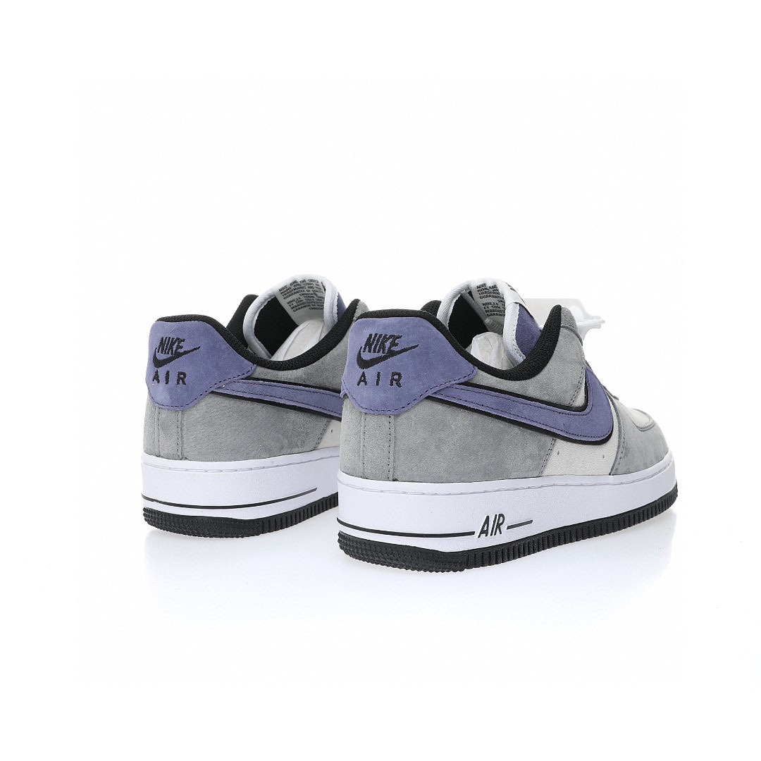 Nike Air Force 1 “麂皮樹灰黑紫鉤”