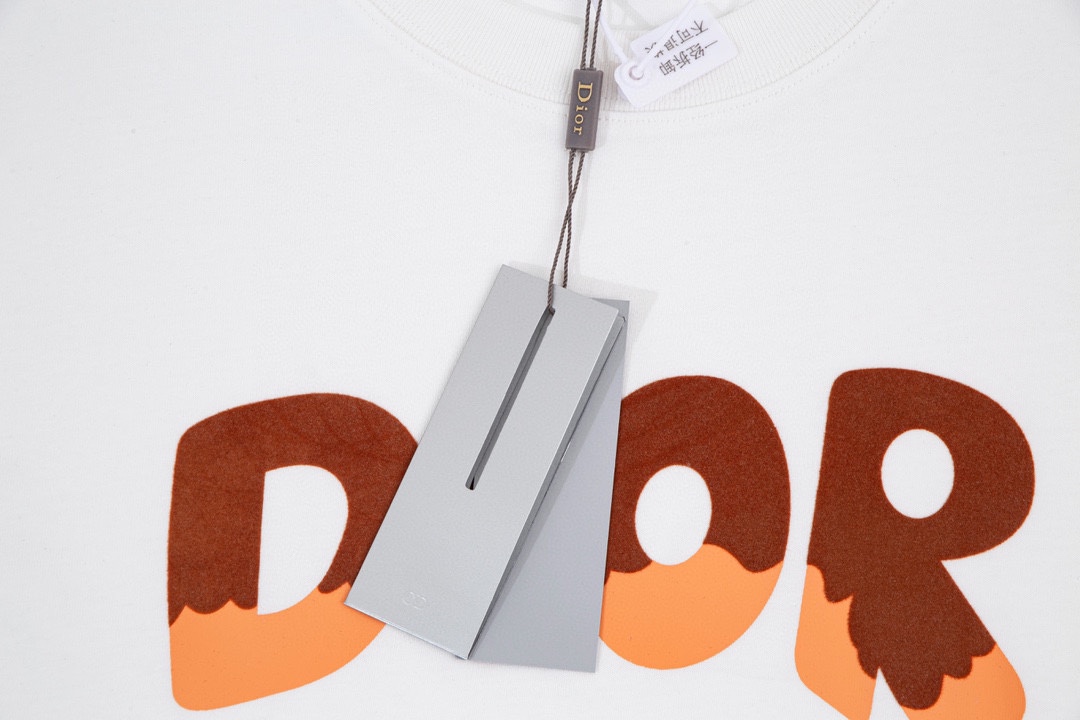 【 DIOR 】23夏季新款胸前LOGO字母印花简约休闲宽松短袖T恤男女同款