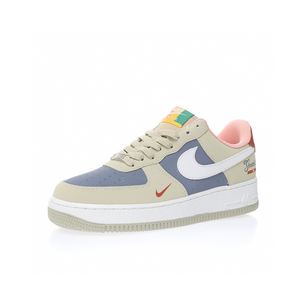 Nike Air Force 1 “拼色米灰紫藍白舊橘鉤子”