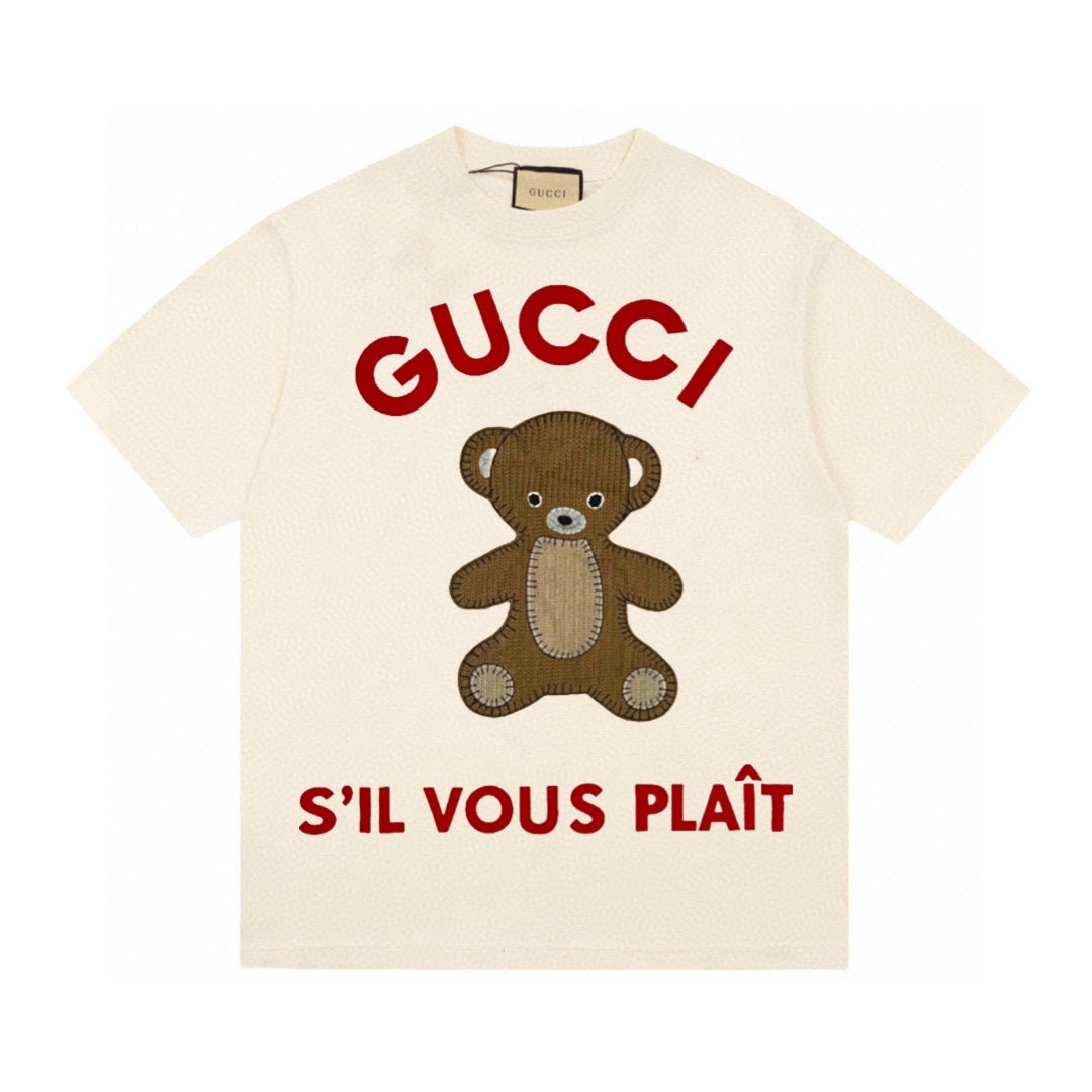 Gucci 古馳限定款貼布小熊章仔短袖T恤