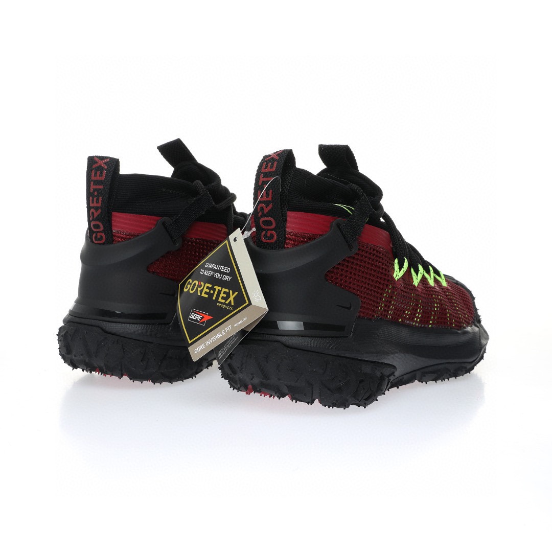 NIKE ACG Mountain Fly GTX SE Mid"Black/Wine Red/Volt"ACG山脈2代系列中幫戶外登山越跑徒步休閒運動鞋「網布黑酒紅螢光綠」