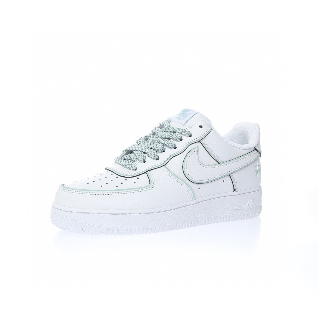 Nike Air Force 1 “皮革白淺綠邊反光”