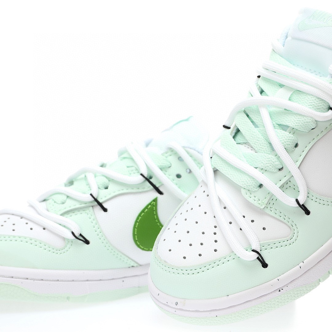 Dunk Low 皮革薄荷綠白綠綁繩