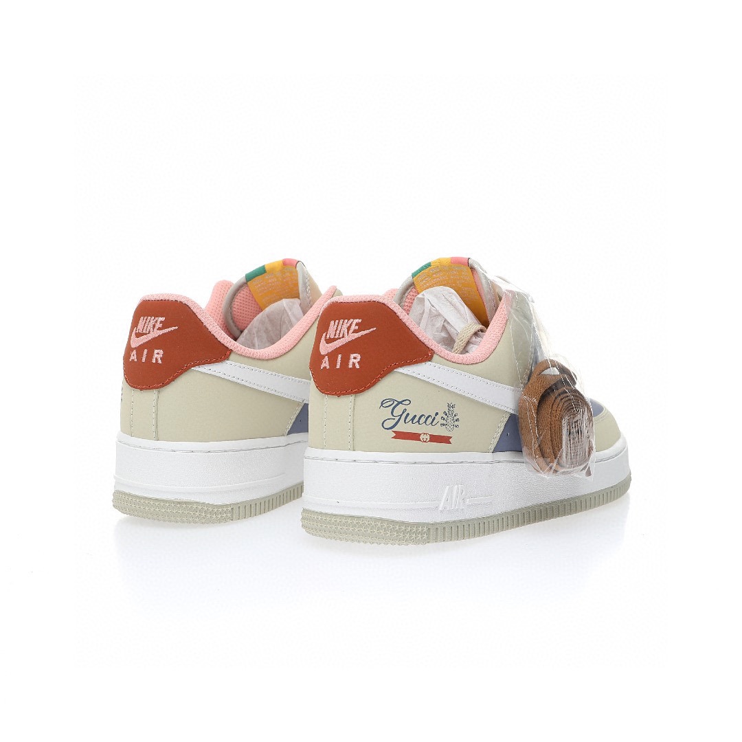 Nike Air Force 1 “拼色米灰紫藍白舊橘鉤子”
