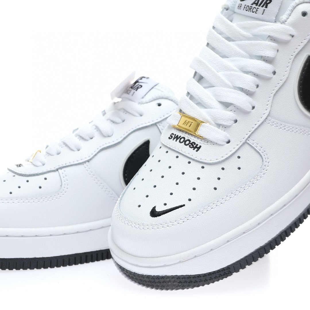 Nike Air Force 1 “皮革白黑刺繡小鉤子”