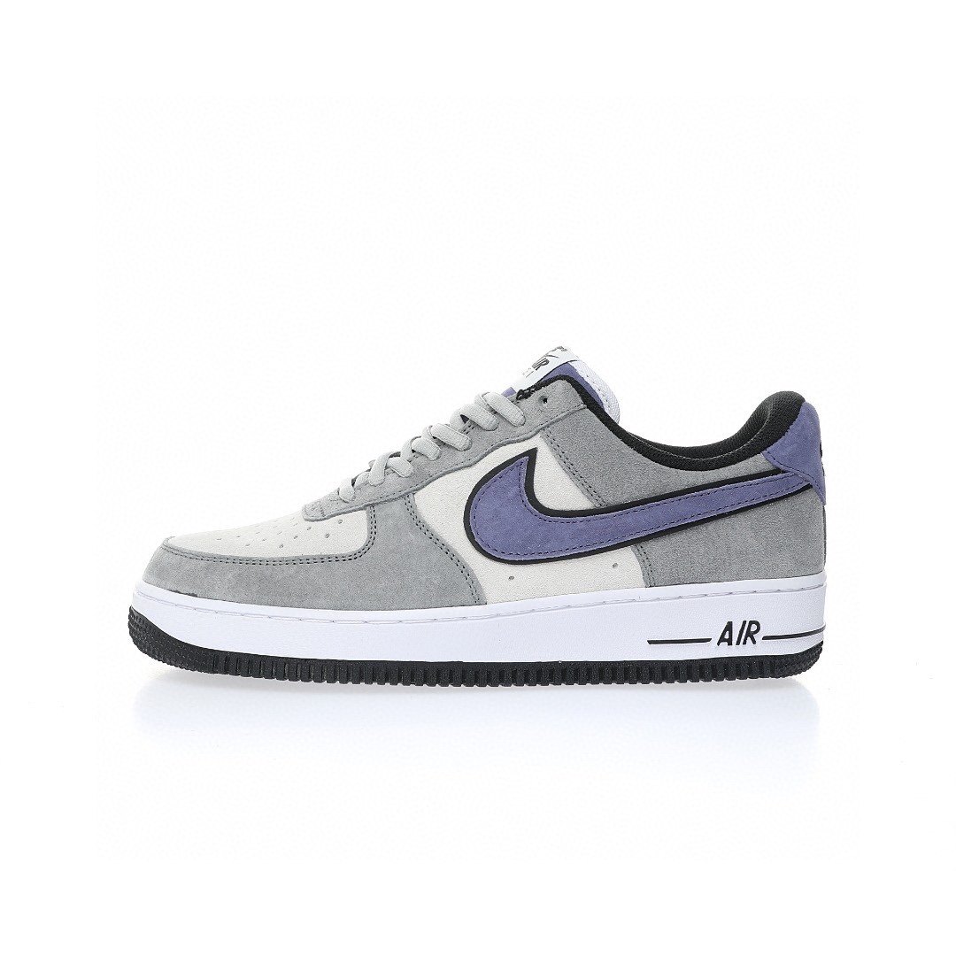 Nike Air Force 1 “麂皮樹灰黑紫鉤”