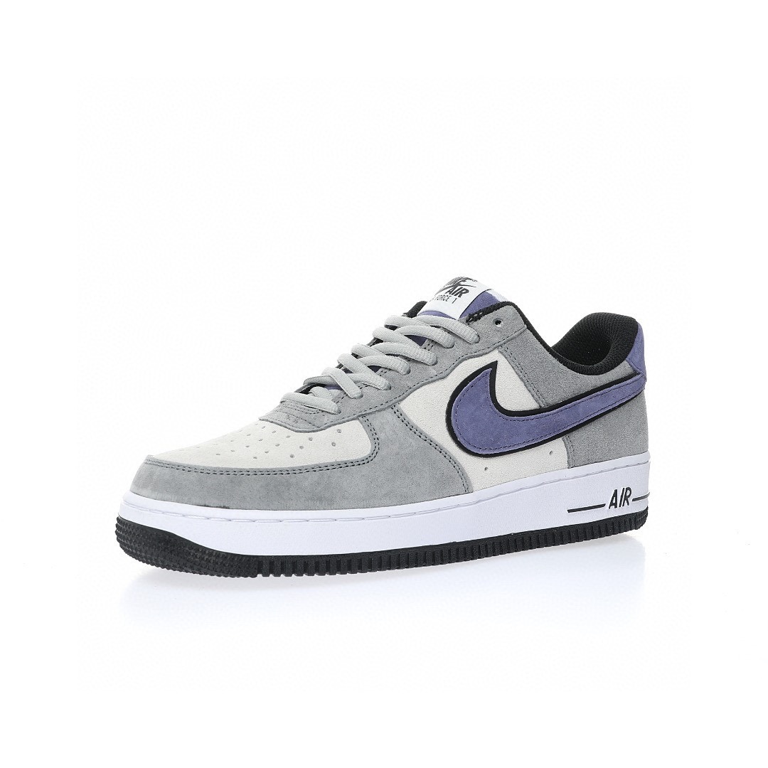 Nike Air Force 1 “麂皮樹灰黑紫鉤”