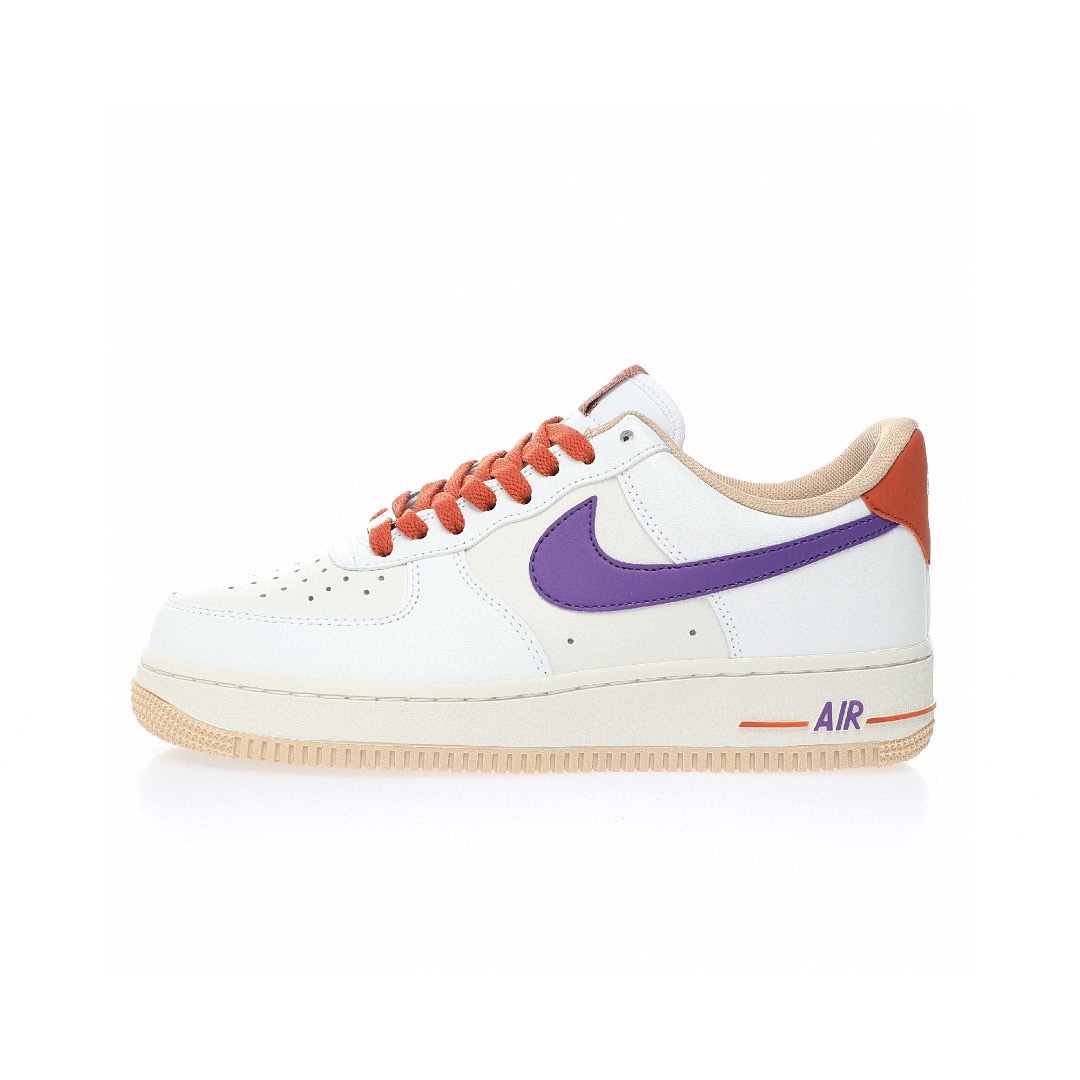 Nike Air Force 1 “皮革白米舊橘紫”
