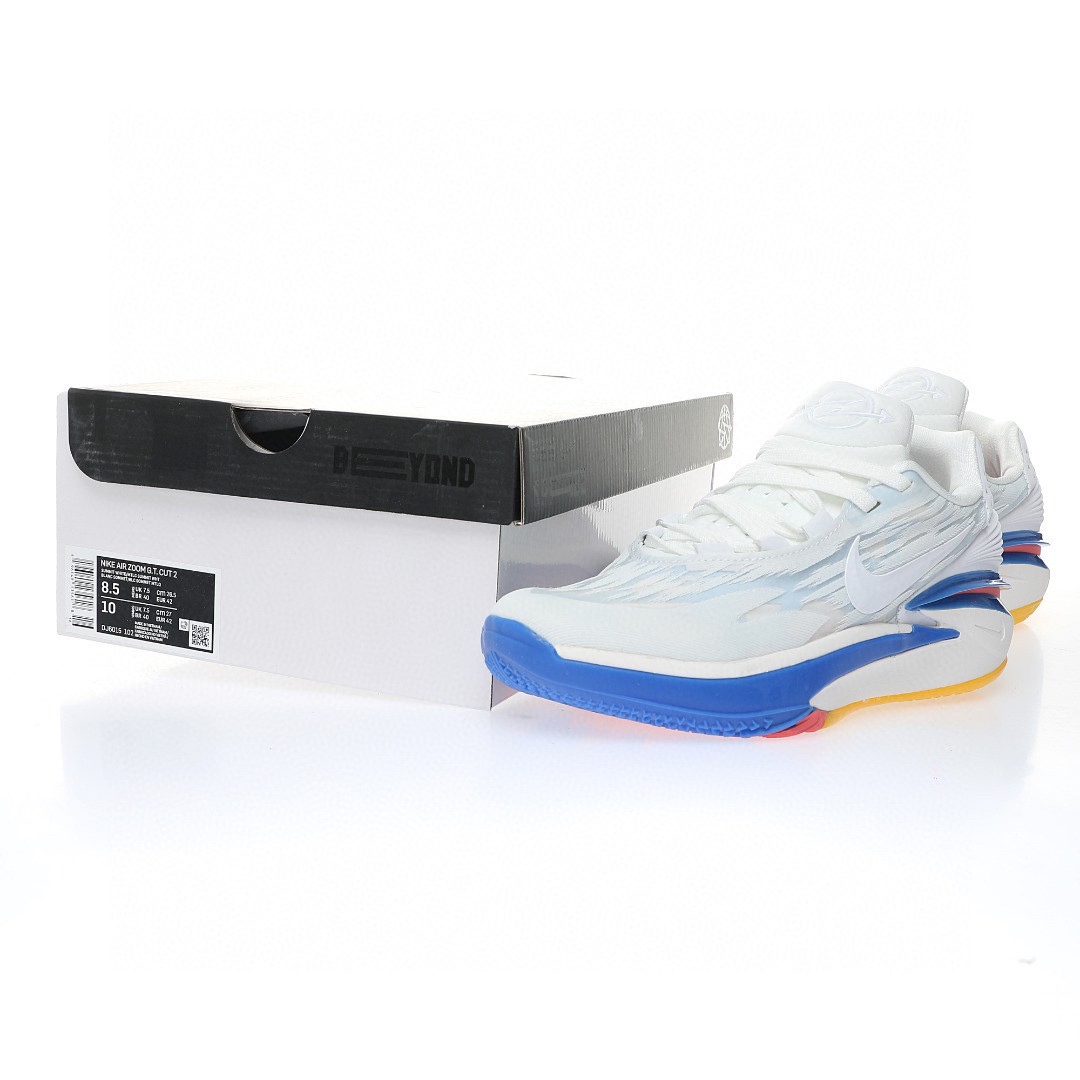 Nike Air Zoom GT Cut 2 EP"Summit White Blue"超跑级2代低帮休闲运动篮球鞋“顶峰白宝蓝红黄”