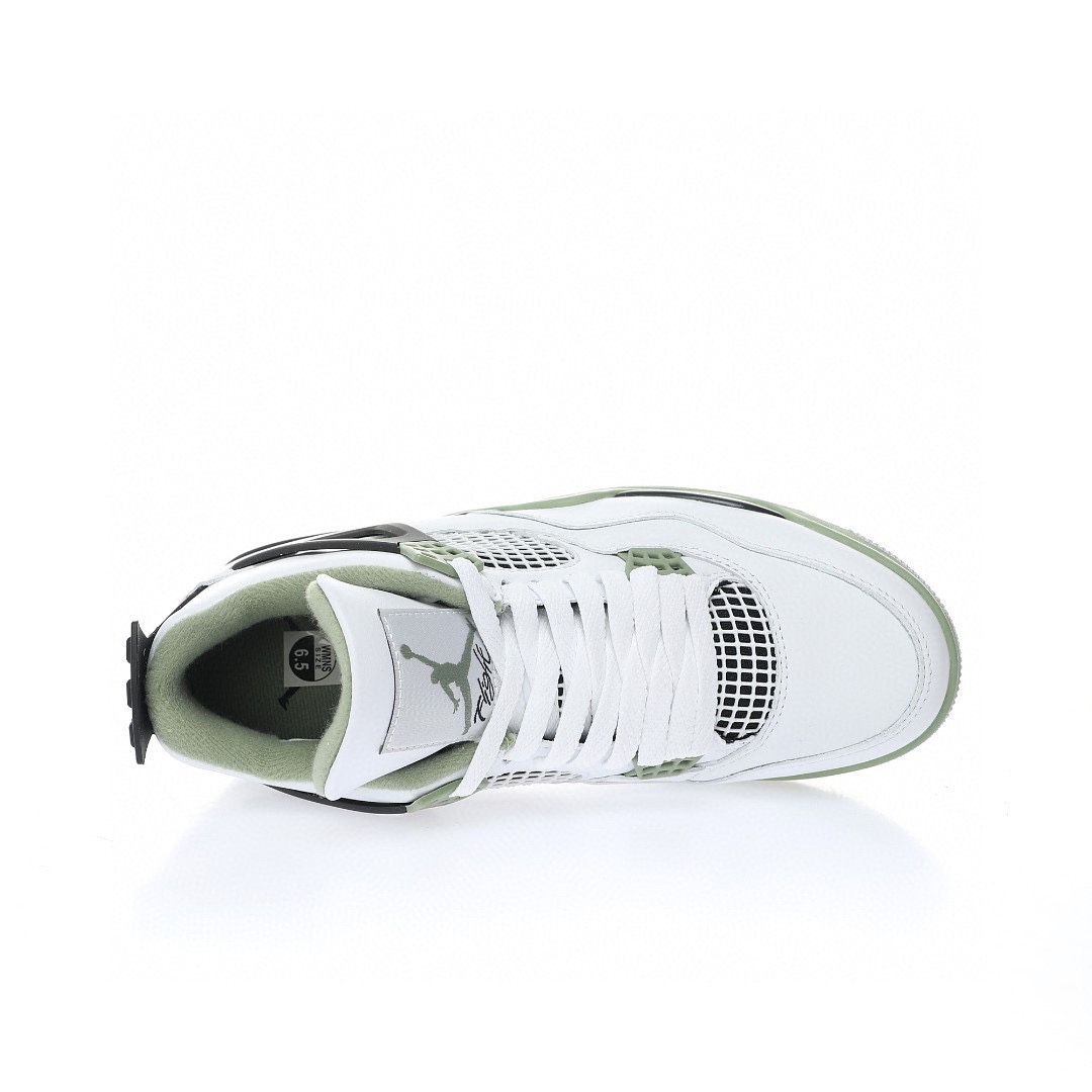 Nike Wmns Air Jordan 4 Retro"Oil Green/Seafoam 白黑綠鼠尾草