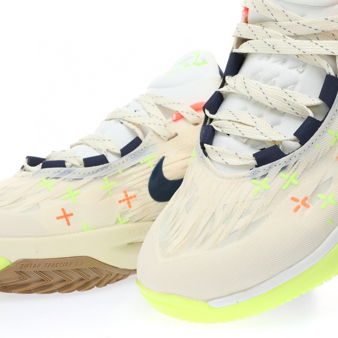 Nike Air Zoom GT Cut 2 EP"Crosshairs"超跑級2代低幫休閒運動籃球鞋「米白綠黑十字刺繡」