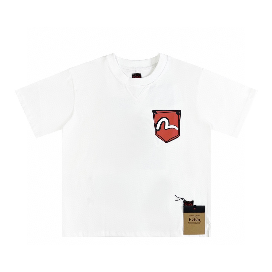 EVISU福神 海鷗佛頭牛仔口袋短袖T恤