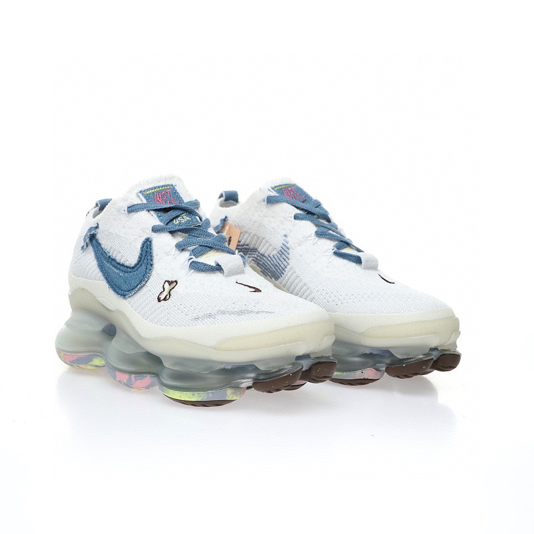 Nike Wmns Air Max Scorpion Flyknit SE"Just Do It 針織白粉牛仔淺藍