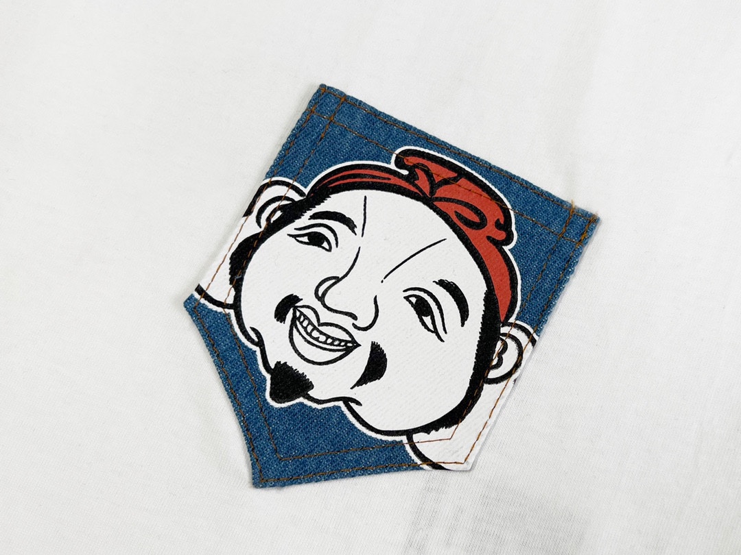 EVISU福神 海鷗佛頭牛仔口袋短袖T恤