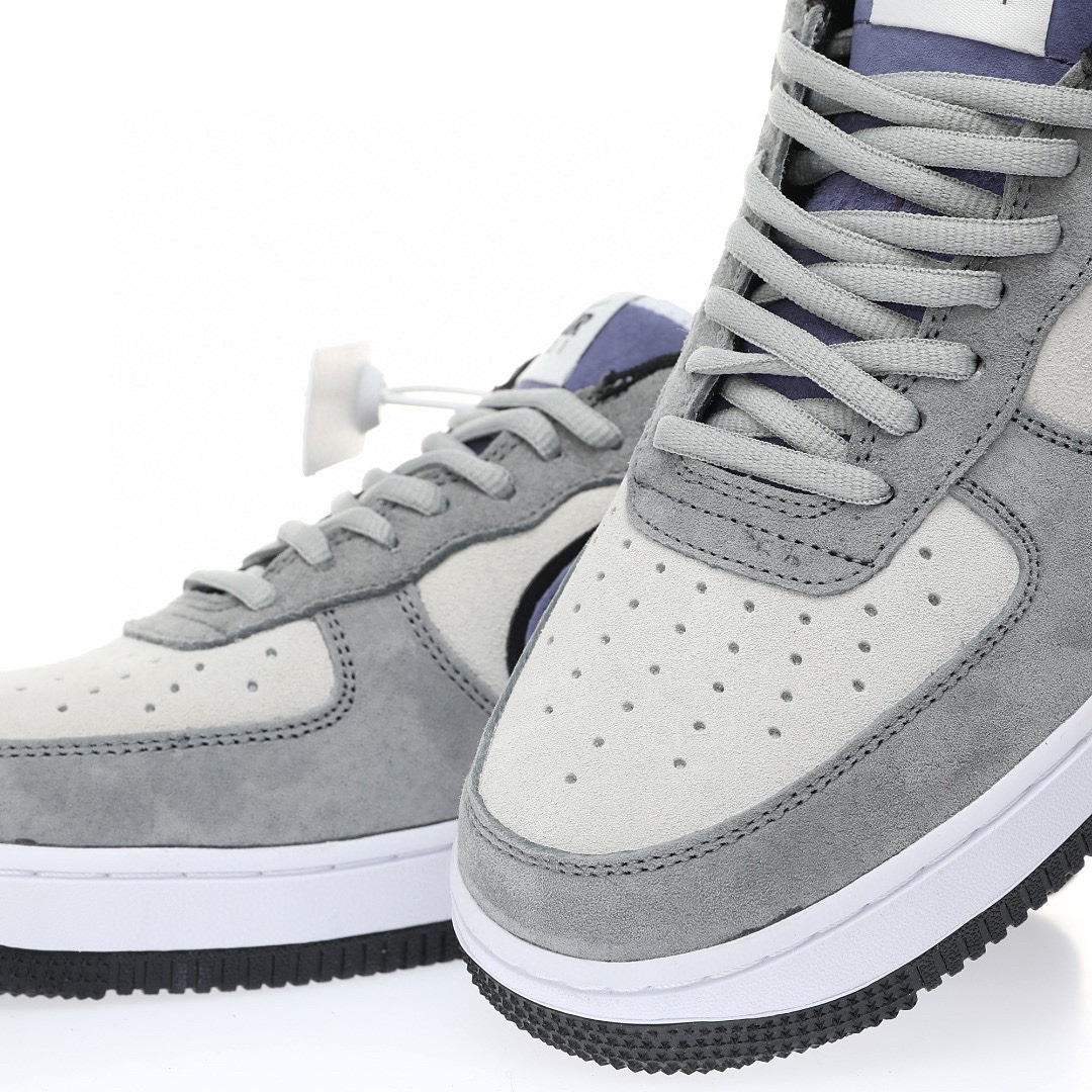 Nike Air Force 1 “麂皮樹灰黑紫鉤”