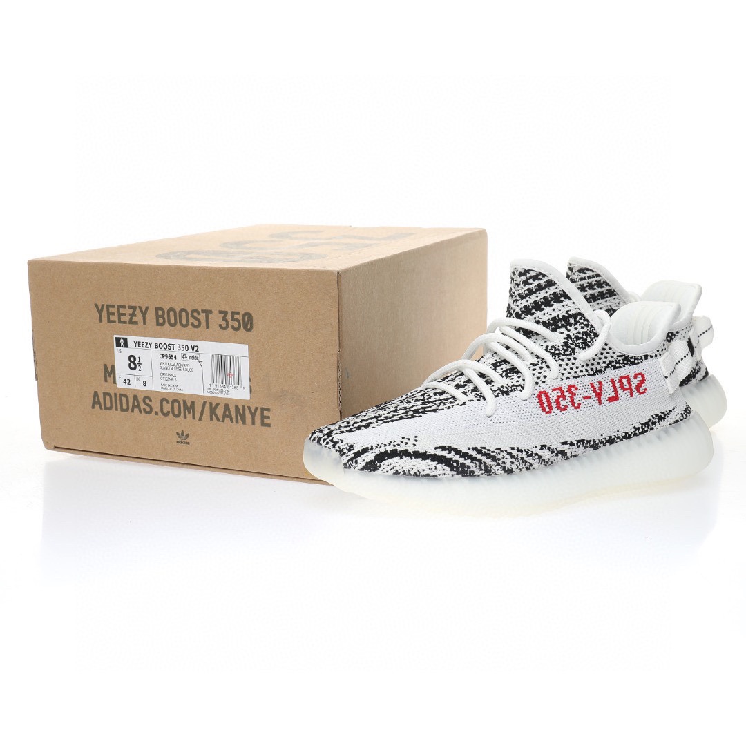 Kanye West x Adidas Yeezy Boost 350 V2"Zebra 「斑馬白黑紅字」