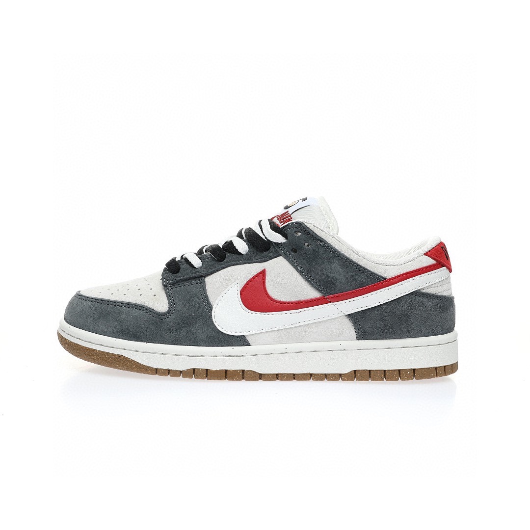 Dunk Low “麂皮黑灰紅雙鉤”