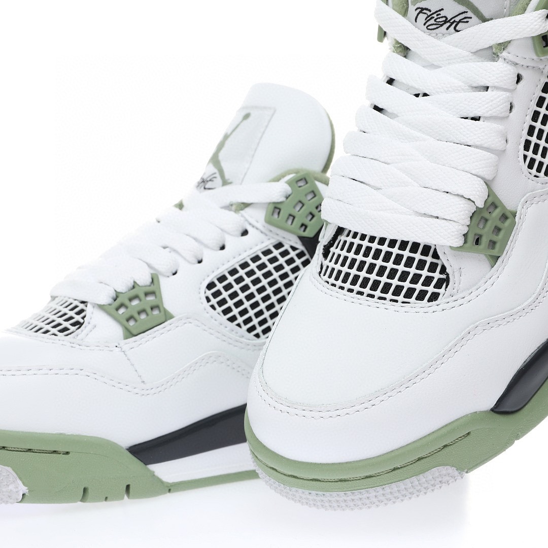 Nike Wmns Air Jordan 4 Retro"Oil Green/Seafoam 白黑綠鼠尾草