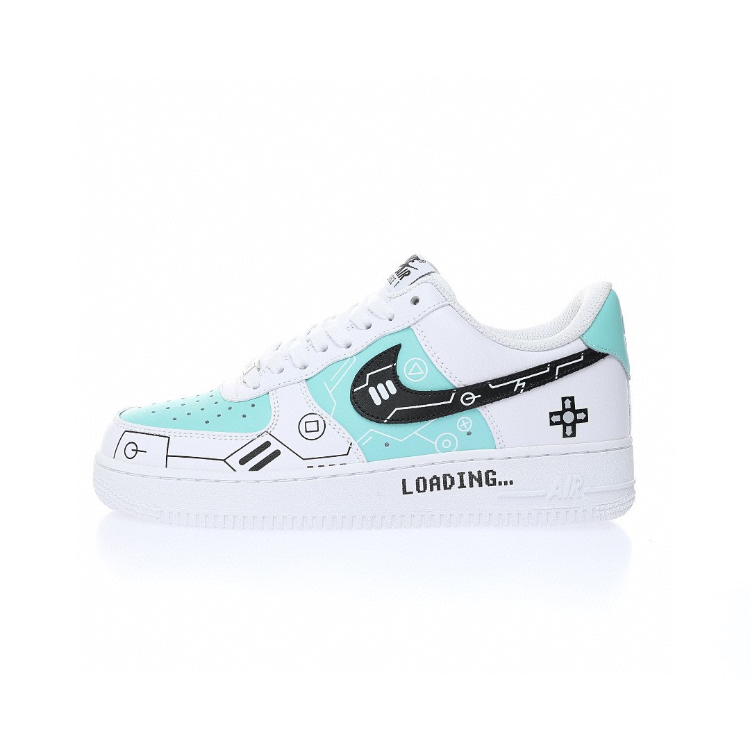 Nike Air Force 1 “皮革白黑薄荷遊戲印花”