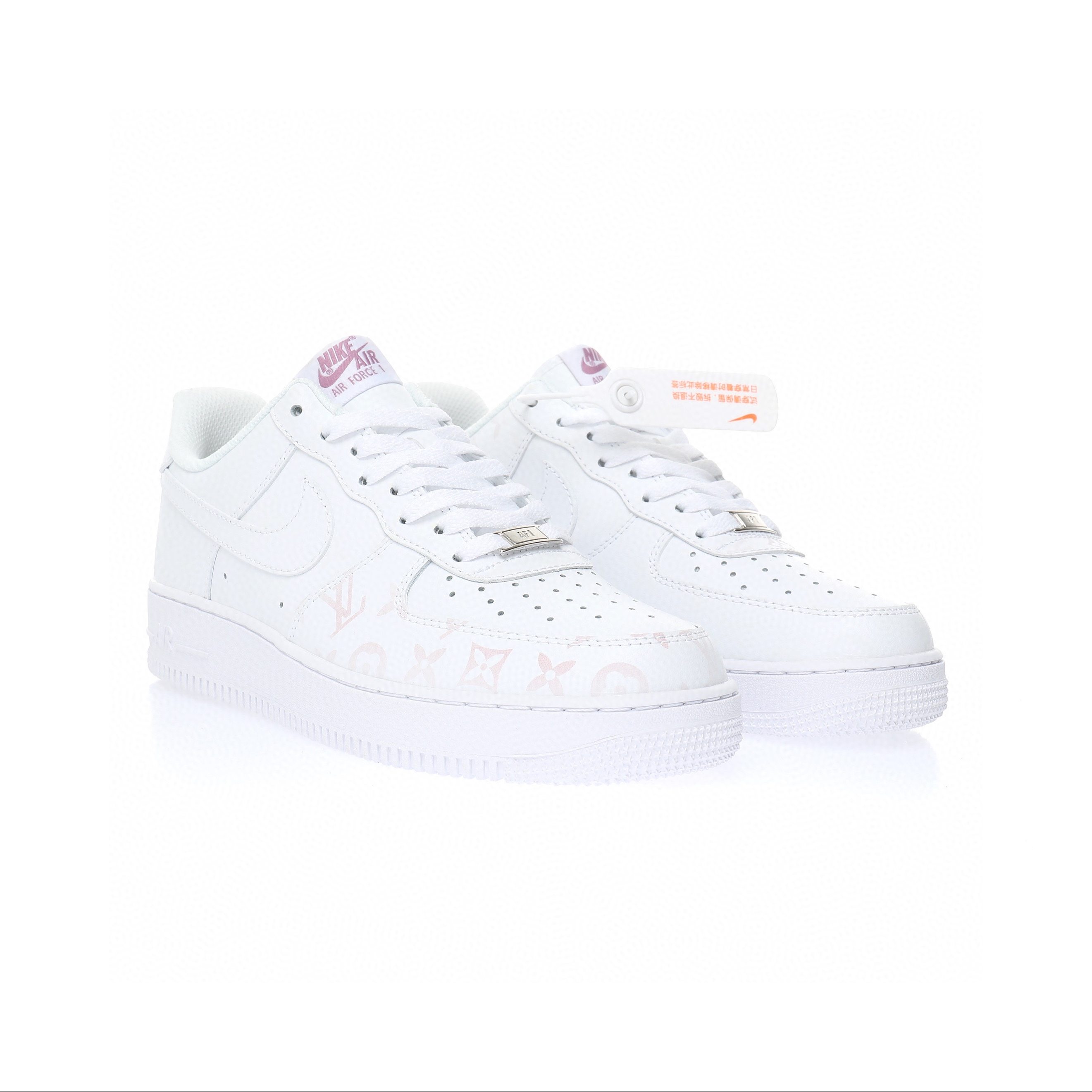 變色！Nike Air Force 1 “白黑淺粉LV老花光變紫外線”