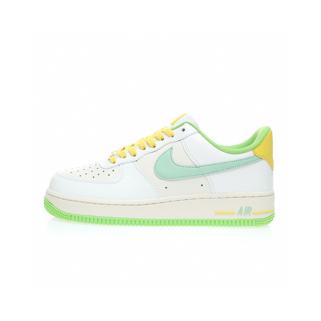 Nike Air Force 1 “皮革米白青綠黃”