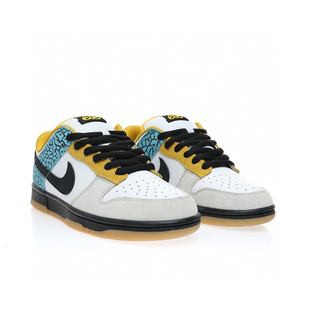 Dunk Low “白淺灰黑藍大象爆裂紋”