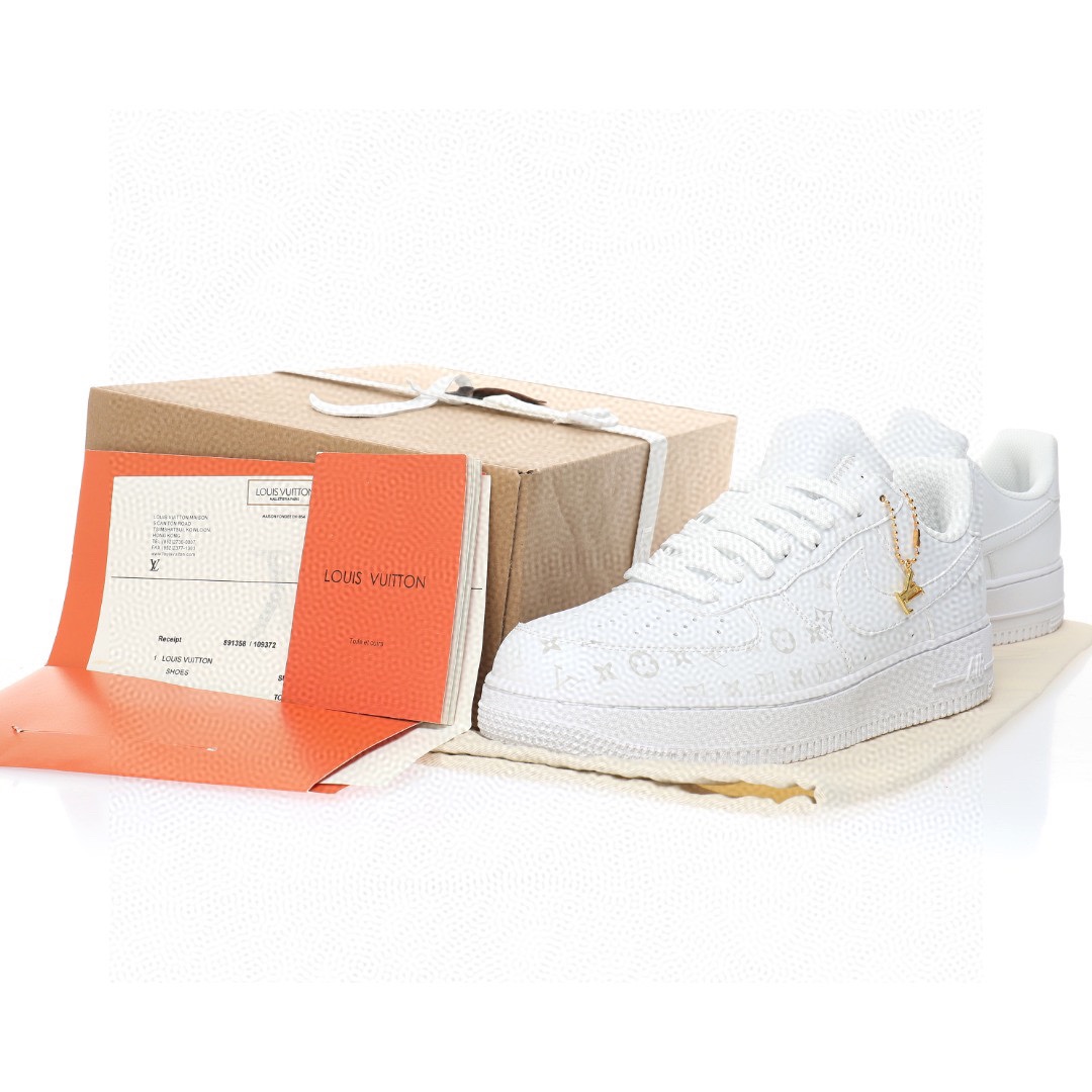 Nike Air Force 1 “白黑淺黃LV老花光變紫外線”