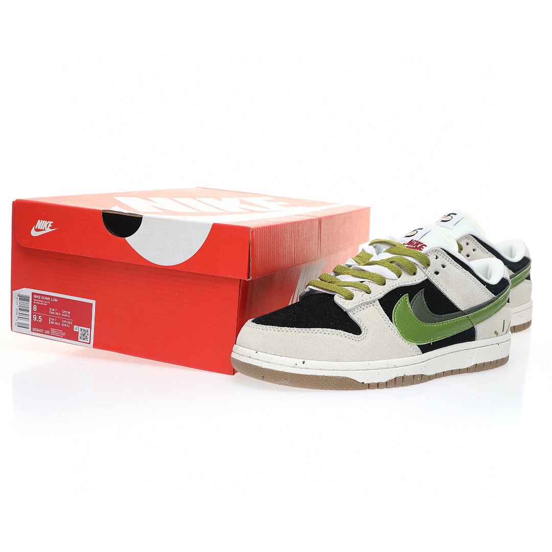 Dunk Low “淺灰黑橄欖綠三槓刺繡雙鉤”