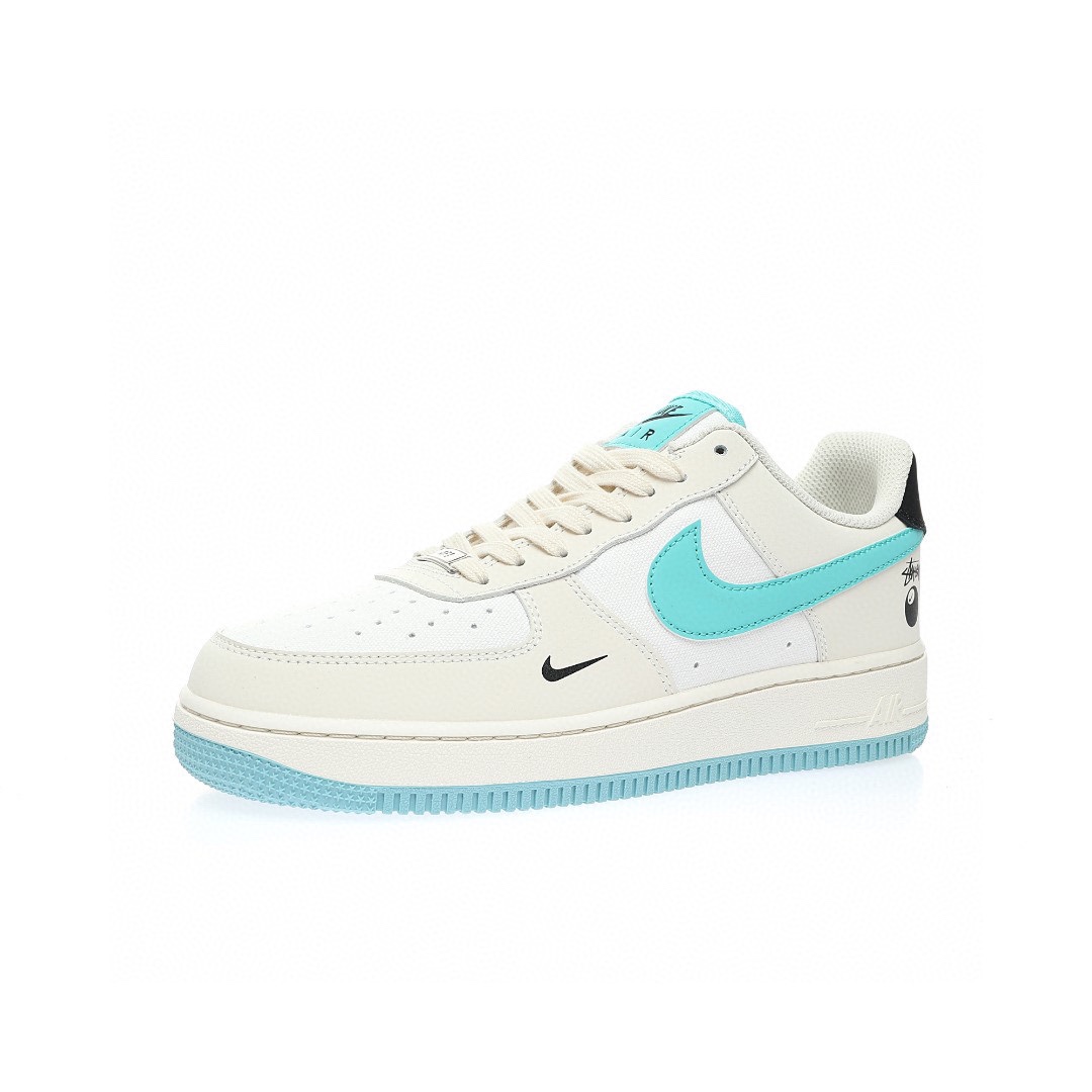 Nike Air Force 1 「拼接米白水藍黑球」