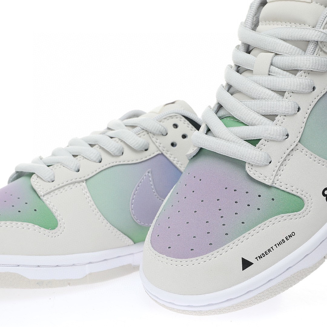 Dunk Low “皮革米白紫綠漸變CD”