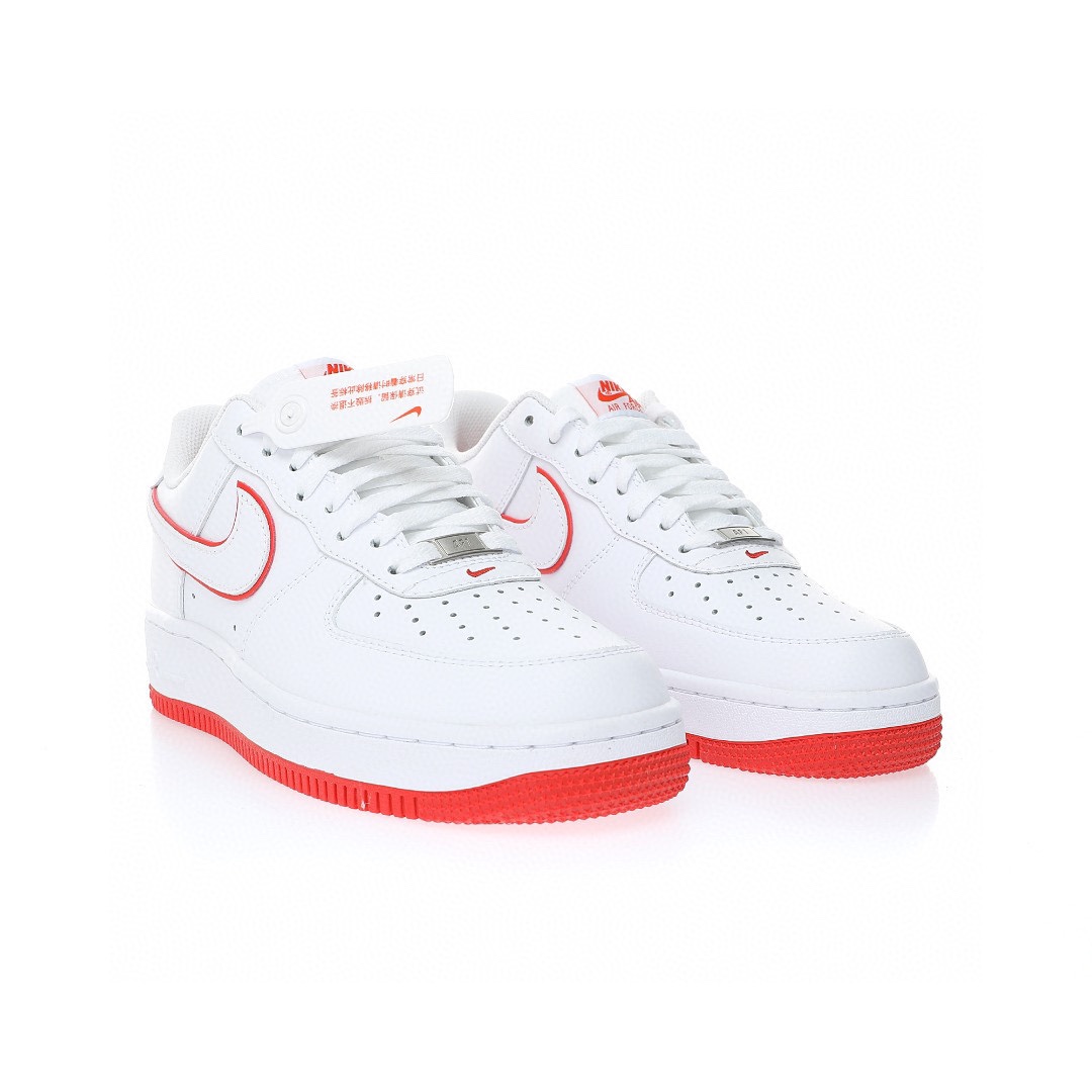 Nike Air Force 1 “皮革白紅疊鉤”