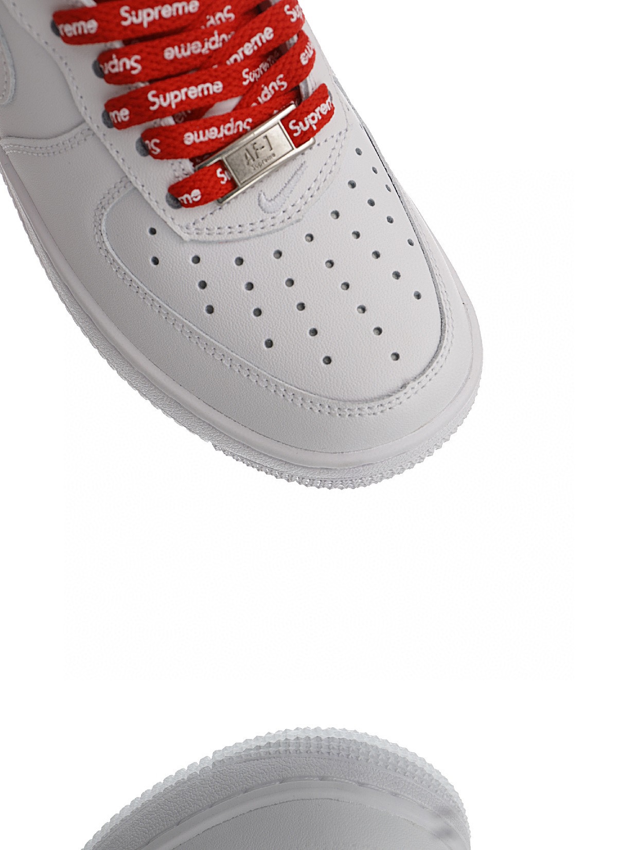 Supreme x Nike Air Force 1 「皮革白紅LOGO」