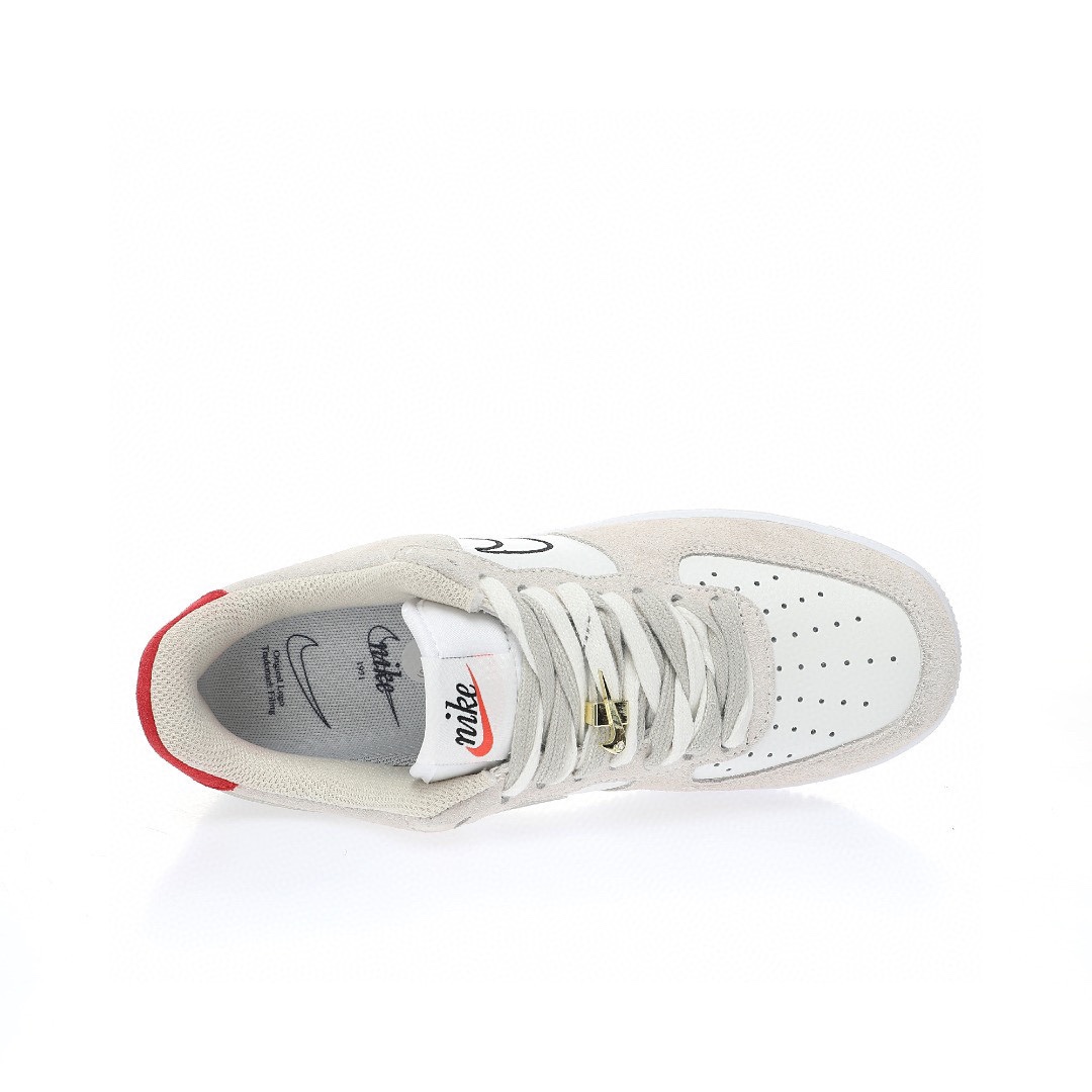 Nike Air Force 1 “拼接米白紅金扣”