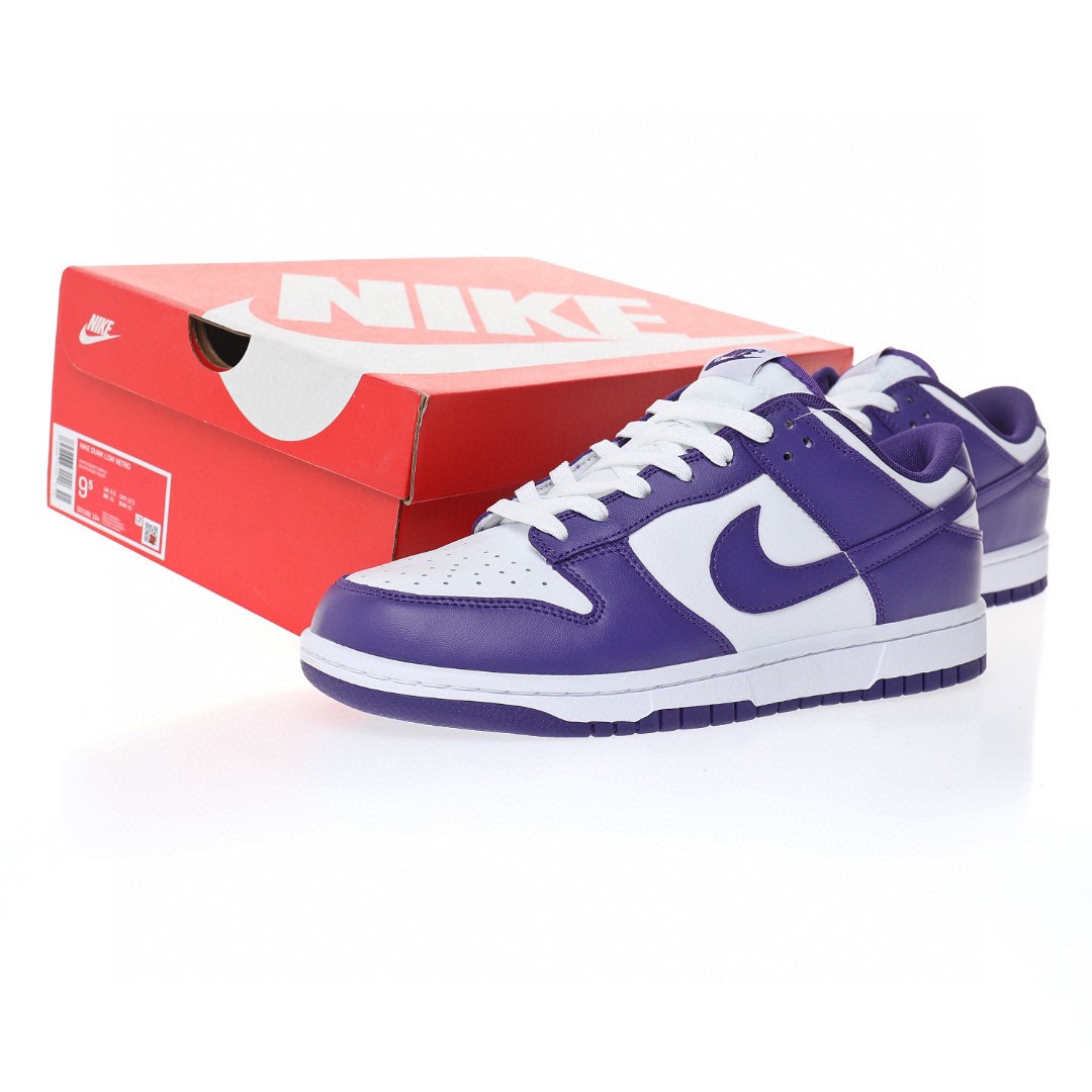 Dunk Low 「皮革白紫學院紫」