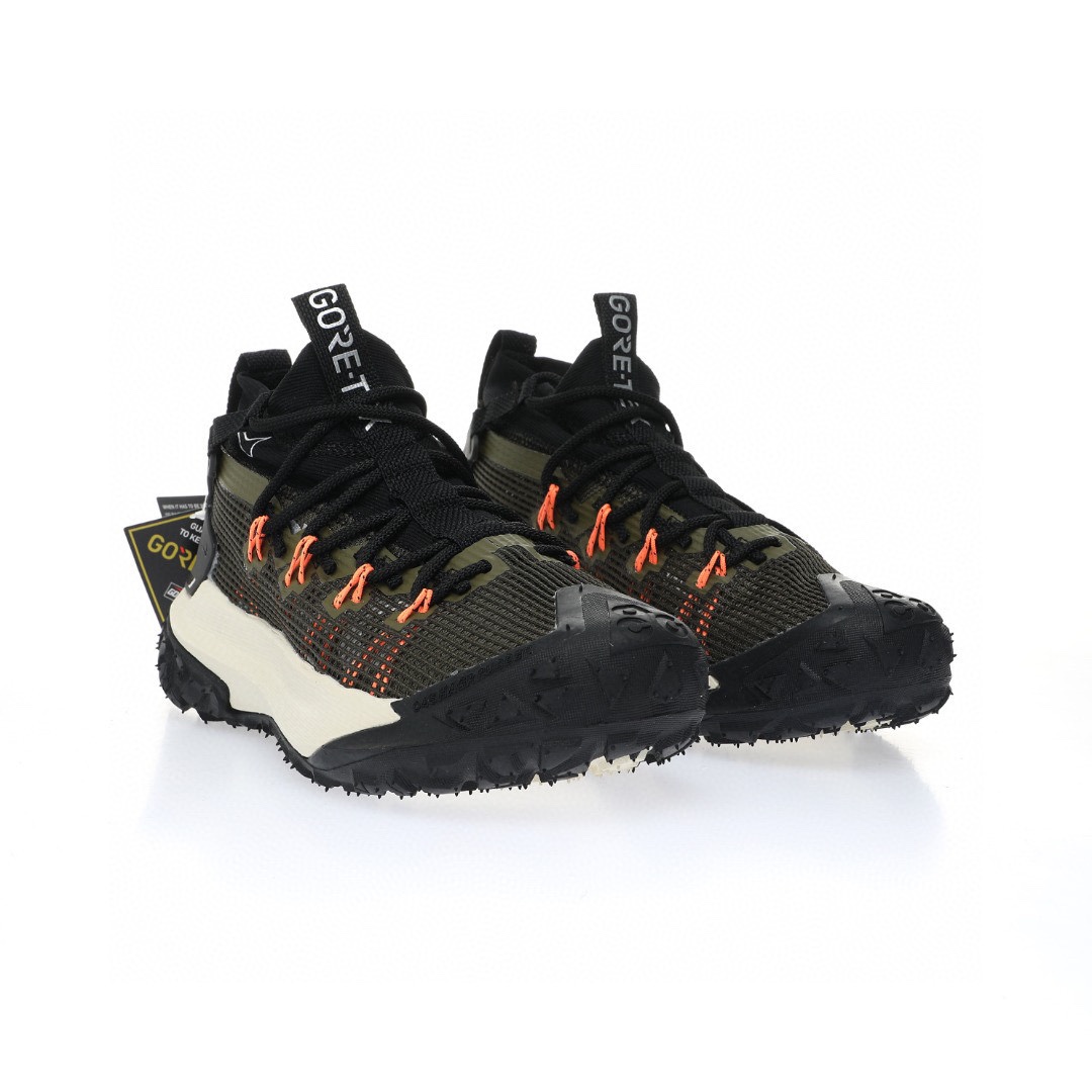 NIKE ACG Mountain Fly GTX SE Mid"Black/Olive Green"ACG山脈2代系列中幫戶外登山越跑徒步休閒運動鞋「網布黑橄欖綠橙」