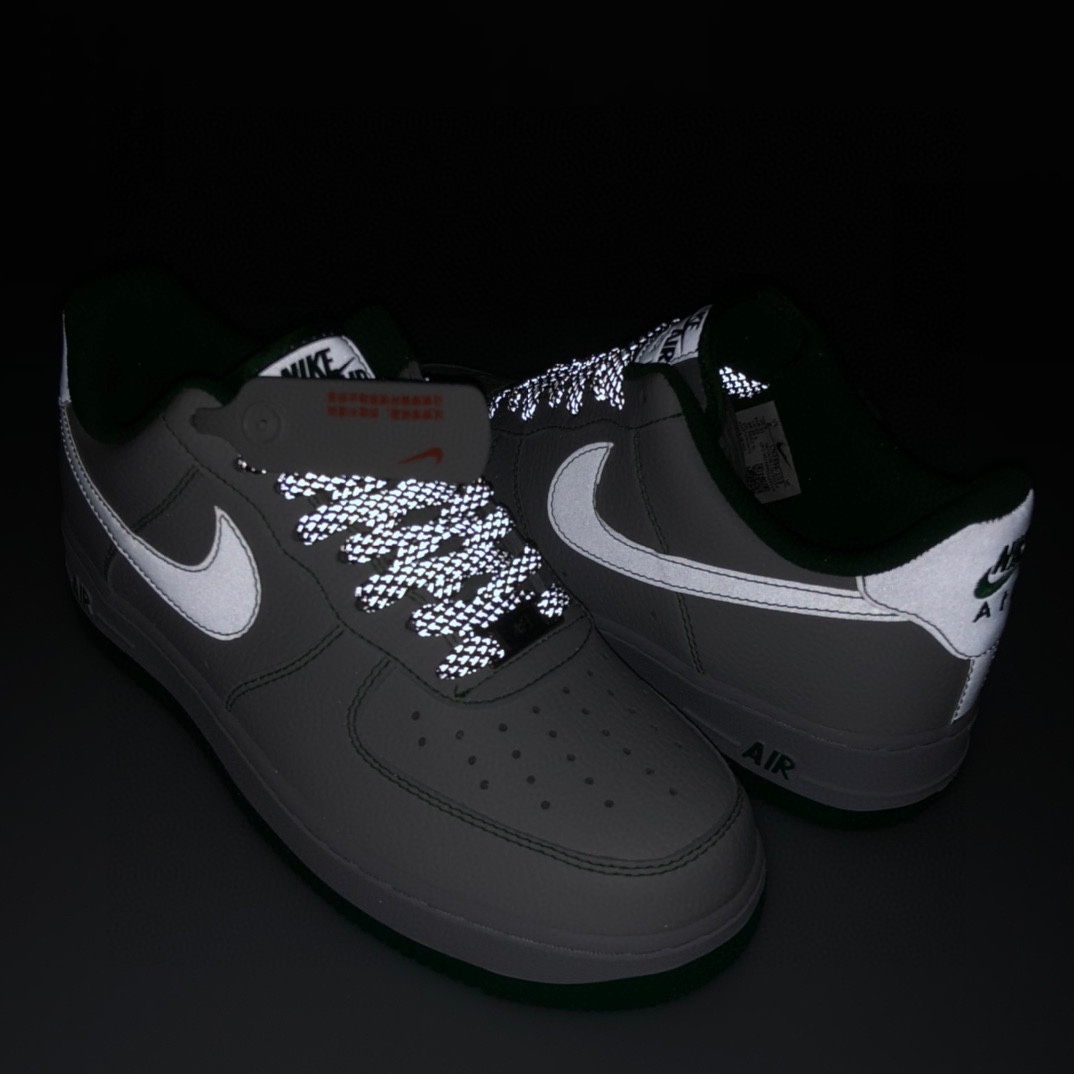 Nike Air Force 1 “皮革白深綠3M天使反光”