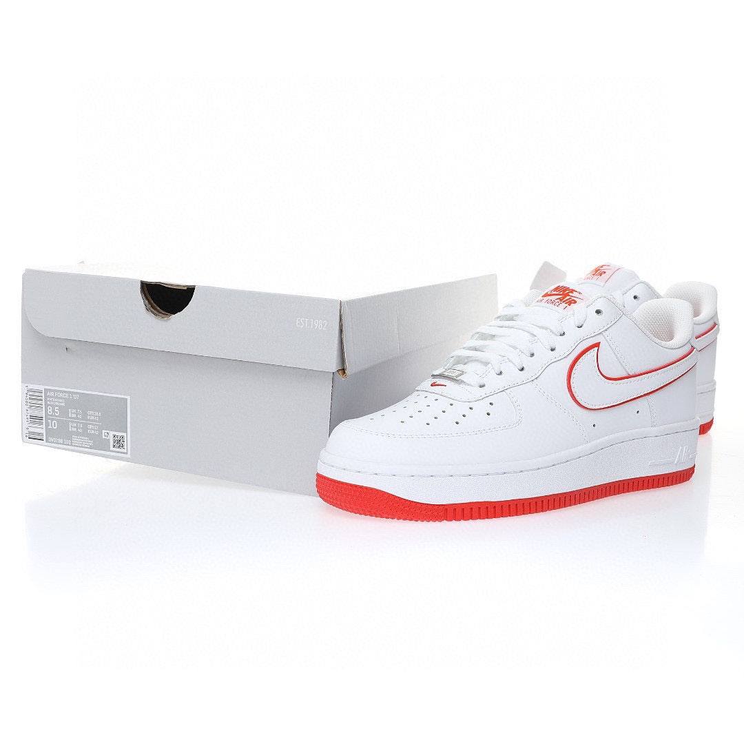 Nike Air Force 1 “皮革白紅疊鉤”