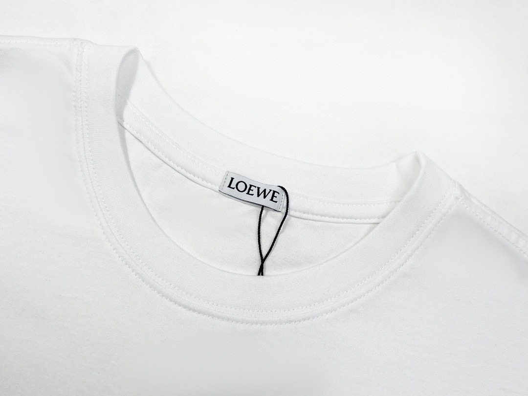 LOEWE/羅意威 23SS新款 龍貓logo圖案字母純色休閒短袖男T恤女