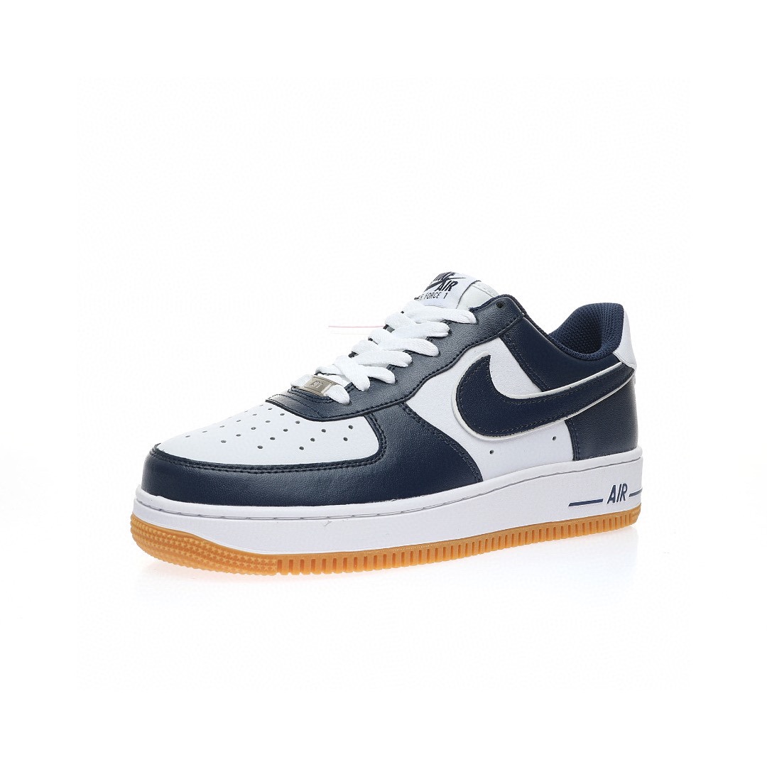 Air Force 1 「皮革海軍藍白生膠底」