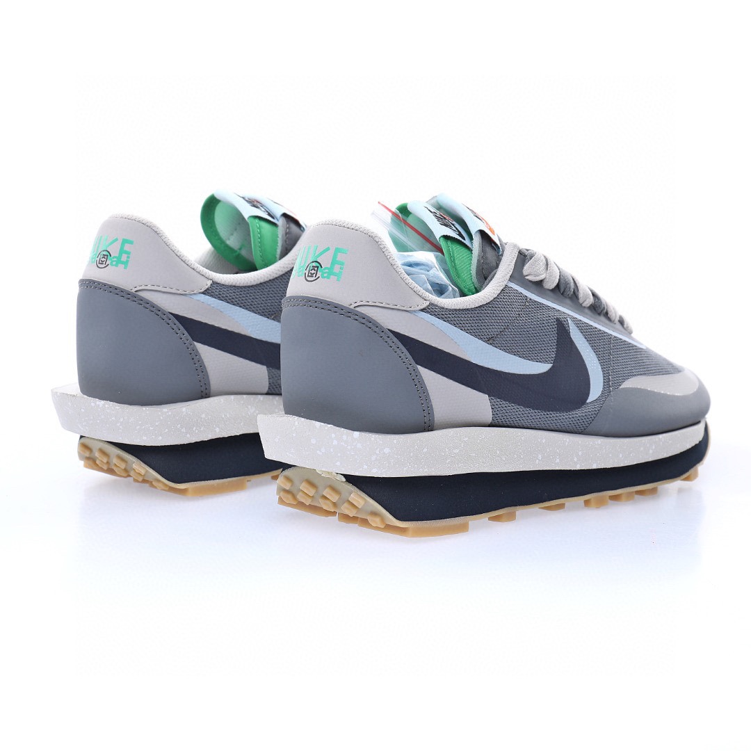 CLOT x Sacai x Nike LDV Waffle"K.O.D. 2/Cool Grey"重疊設計前衛華夫變形休閒慢跑鞋「聯名網紗灰藍解構」