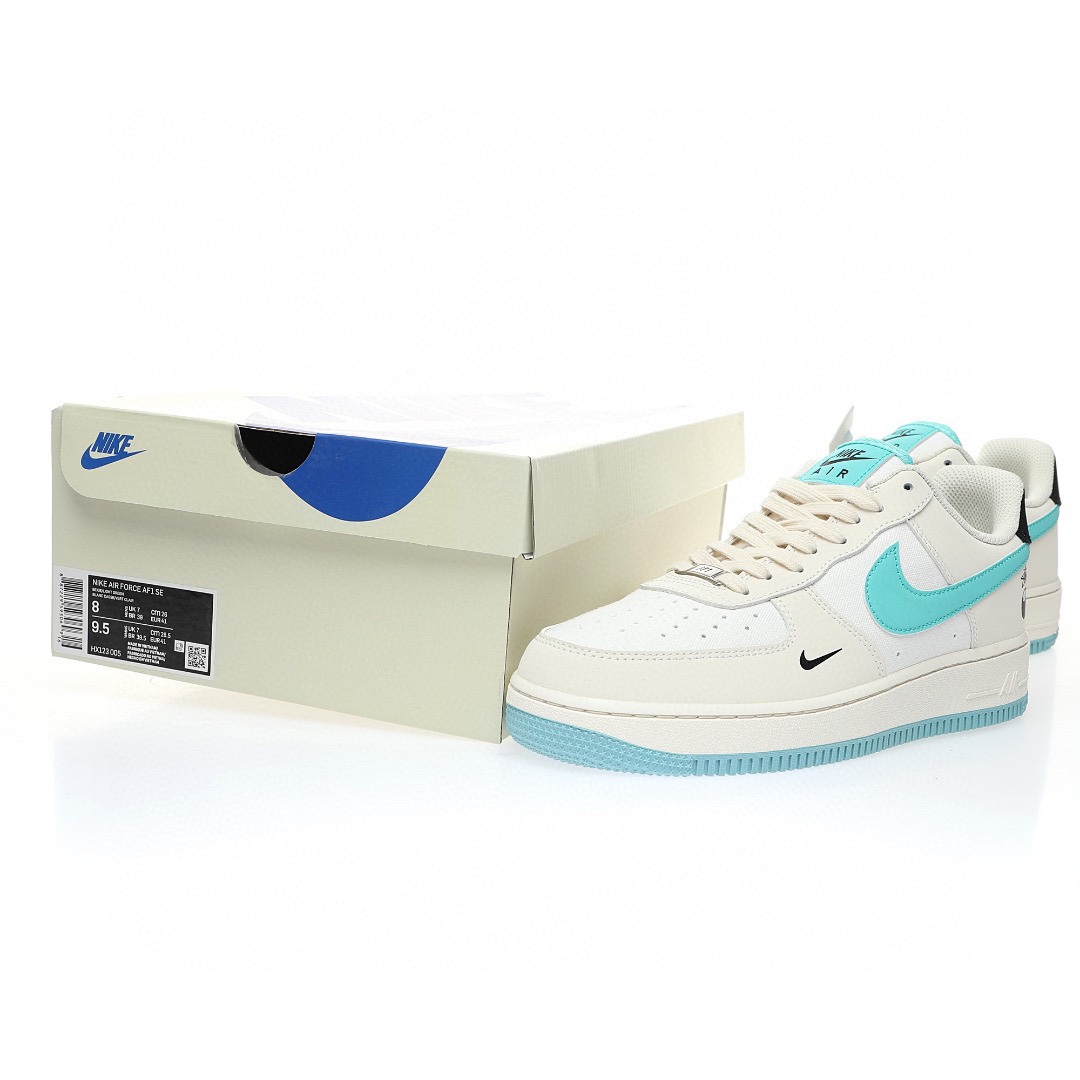 Nike Air Force 1 「拼接米白水藍黑球」