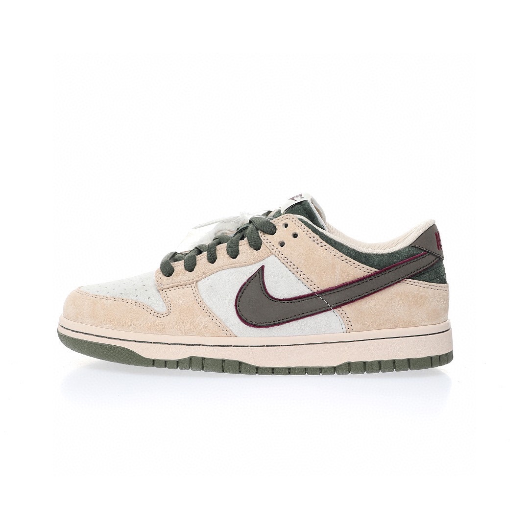 Dunk Low “淺灰黑橄欖綠三槓刺繡雙鉤”