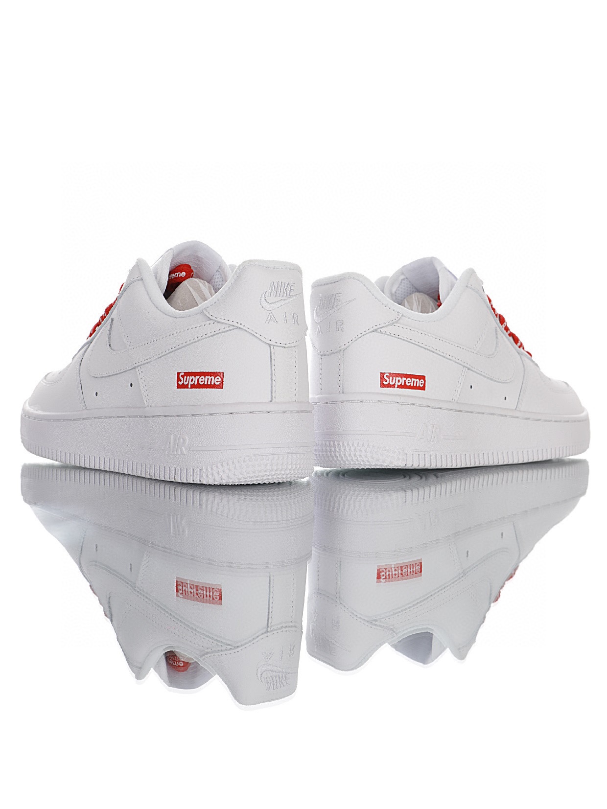 Supreme x Nike Air Force 1 「皮革白紅LOGO」