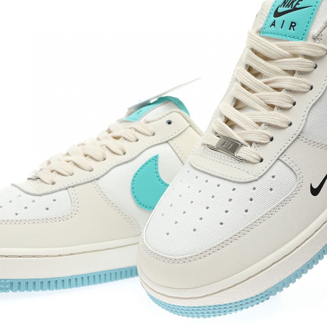 Nike Air Force 1 「拼接米白水藍黑球」