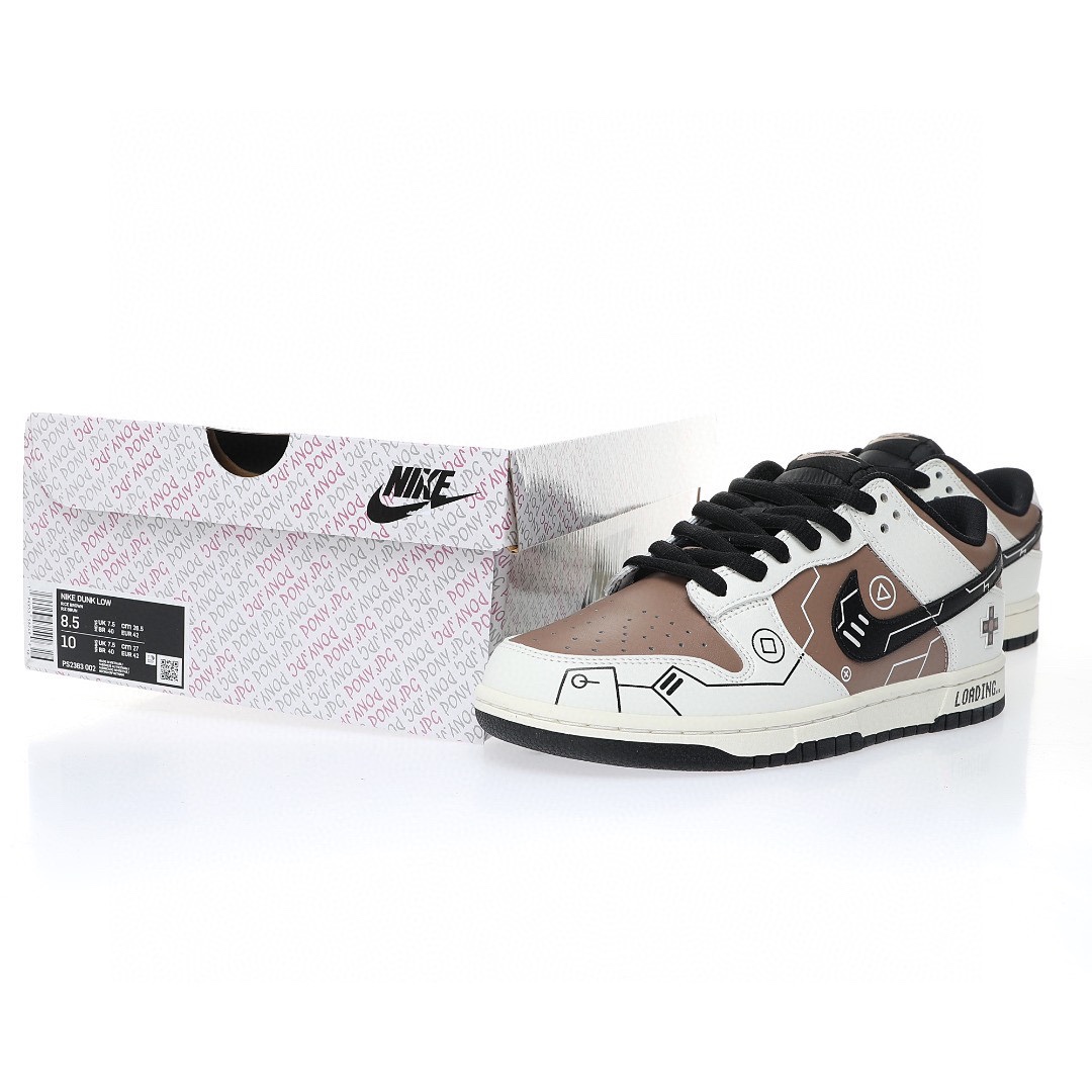 Dunk Low “皮革白黑巧克力棕遊戲印花”
