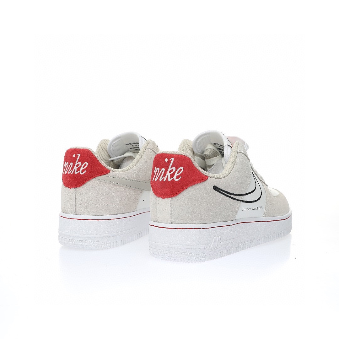 Nike Air Force 1 “拼接米白紅金扣”