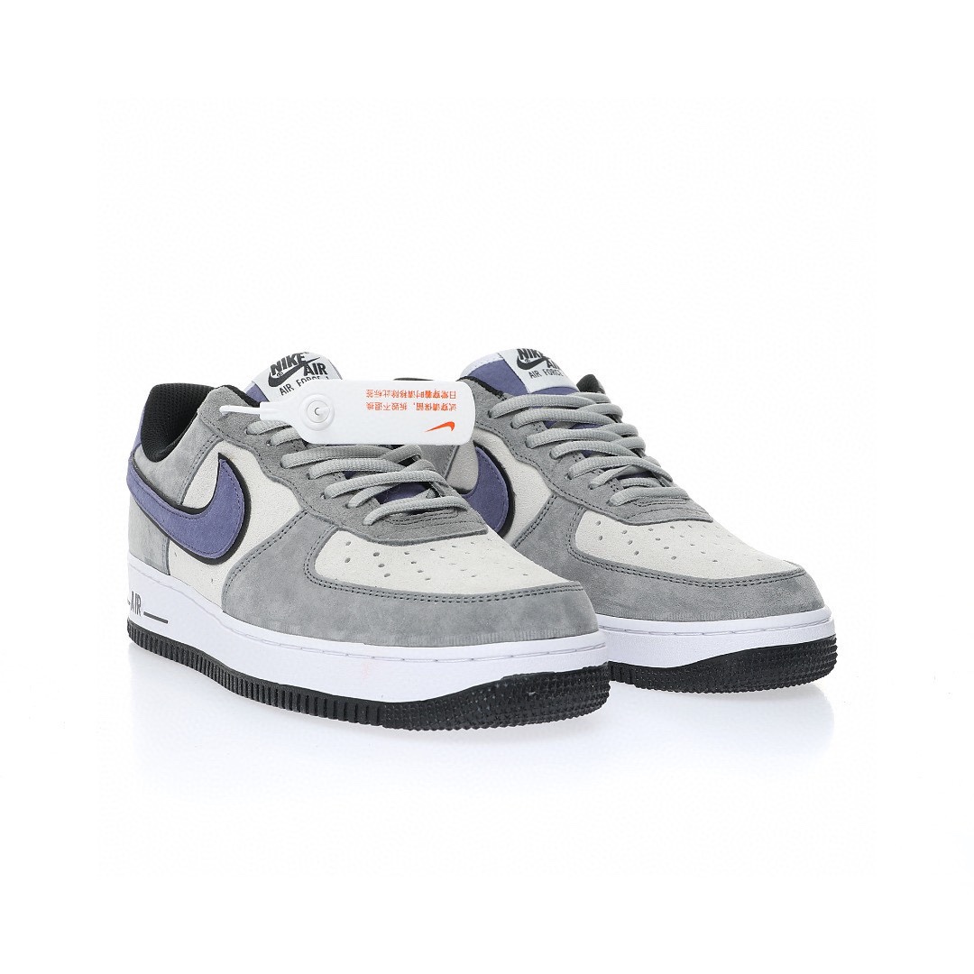 Nike Air Force 1 “麂皮樹灰黑紫鉤”