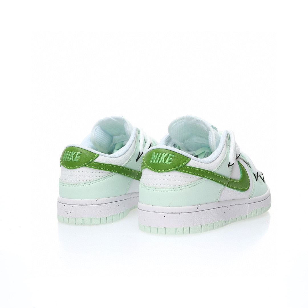 Dunk Low 皮革薄荷綠白綠綁繩