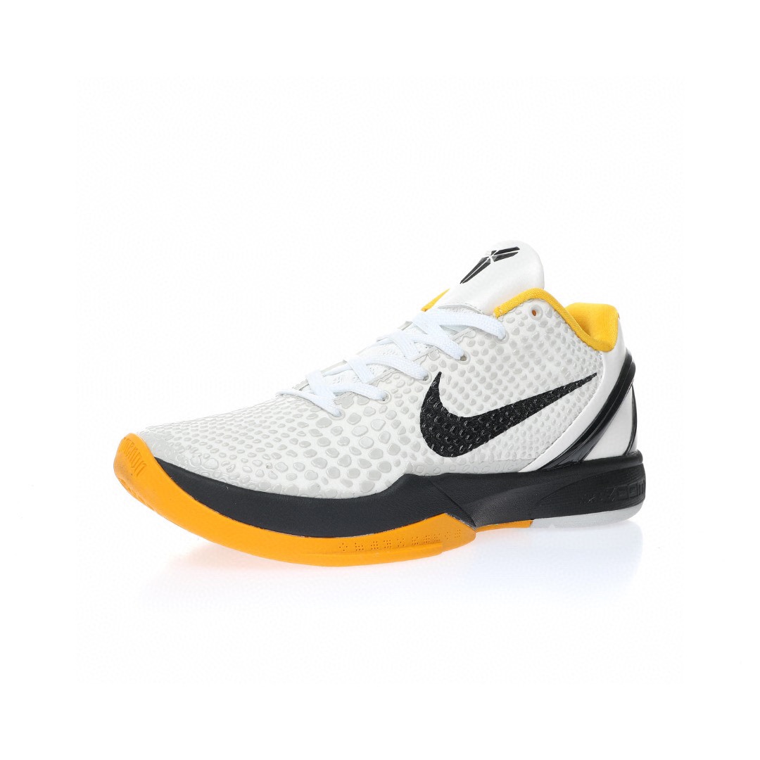 Nike Zoom Kobe VI Protro"White Del Sol"ZK6科比六代低幫運動籃球鞋「季後賽白黑黃色」