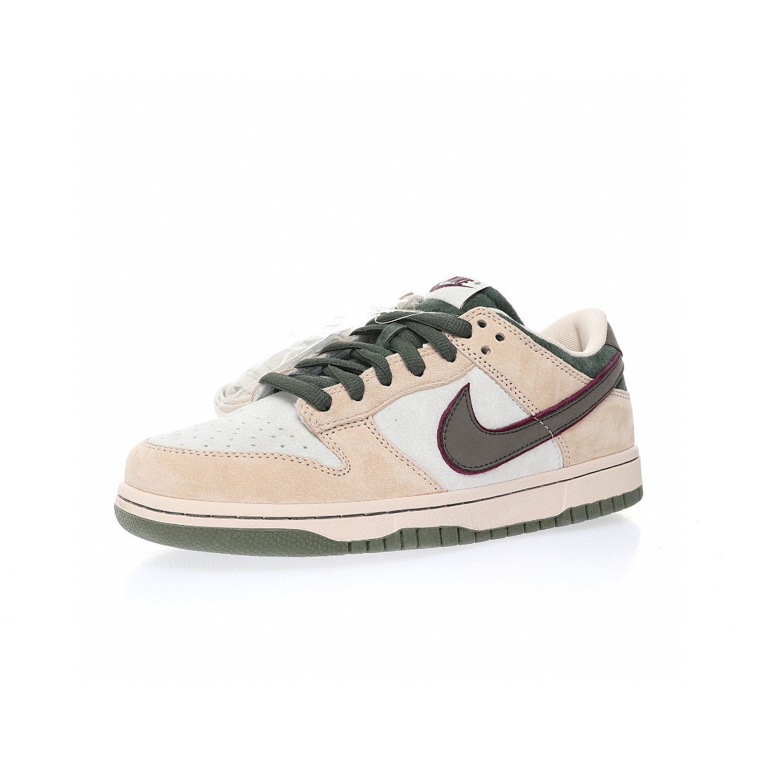 Dunk Low “淺灰黑橄欖綠三槓刺繡雙鉤”